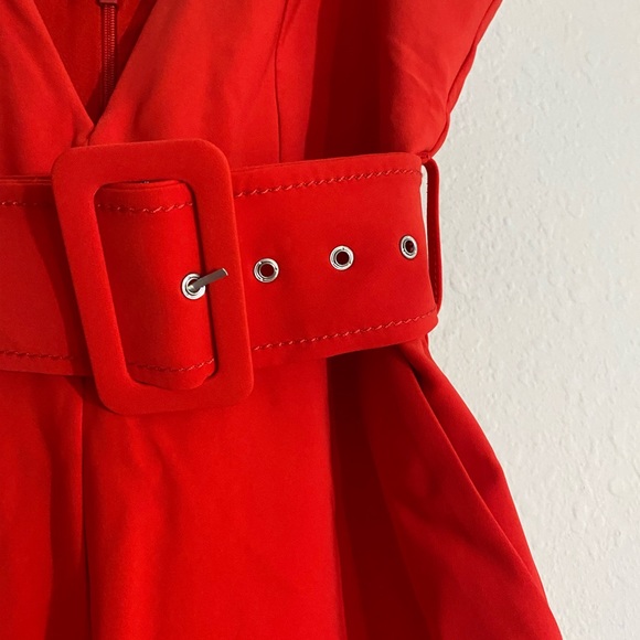 NWT Revolve NBD Reagan Jumpsuit Red Deep V Belt XXS, XS, S, M, L - Picture 5 of 8